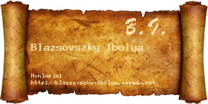 Blazsovszky Ibolya névjegykártya